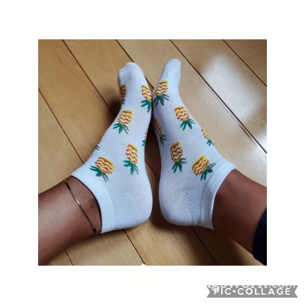 Cute White Pineapple Ankle Socks