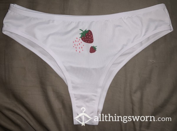 Cute White Strawberry Panties