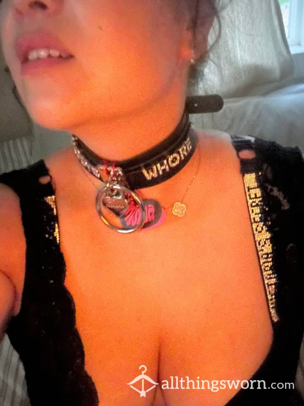 Daddy's Whore Collar With A Leash