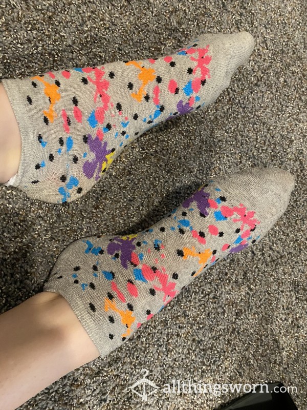 Dancer’s Splatter Dot Ankle Socks