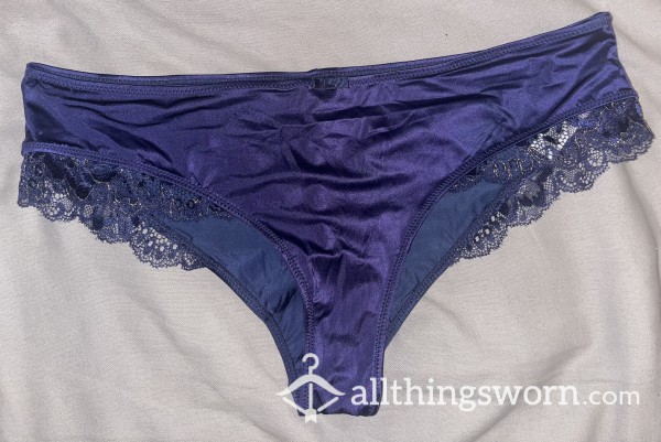 Dark Blue Satin/silk Panties