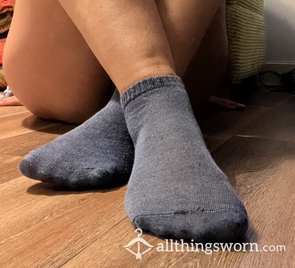 Dark Blue-grey Soft And Thin Ankle Socks