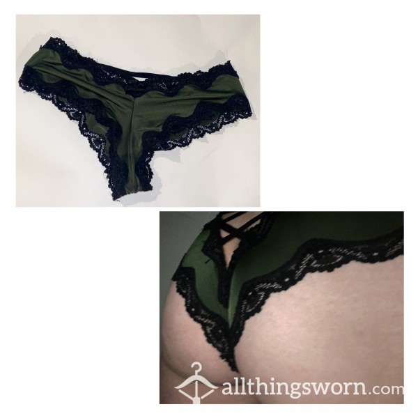 Dark Green & Black Laced Panties