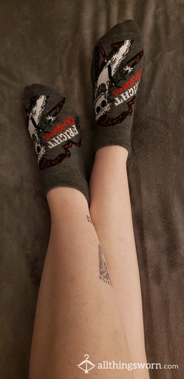 Dark Grey Fright Christmas Ankle Socks