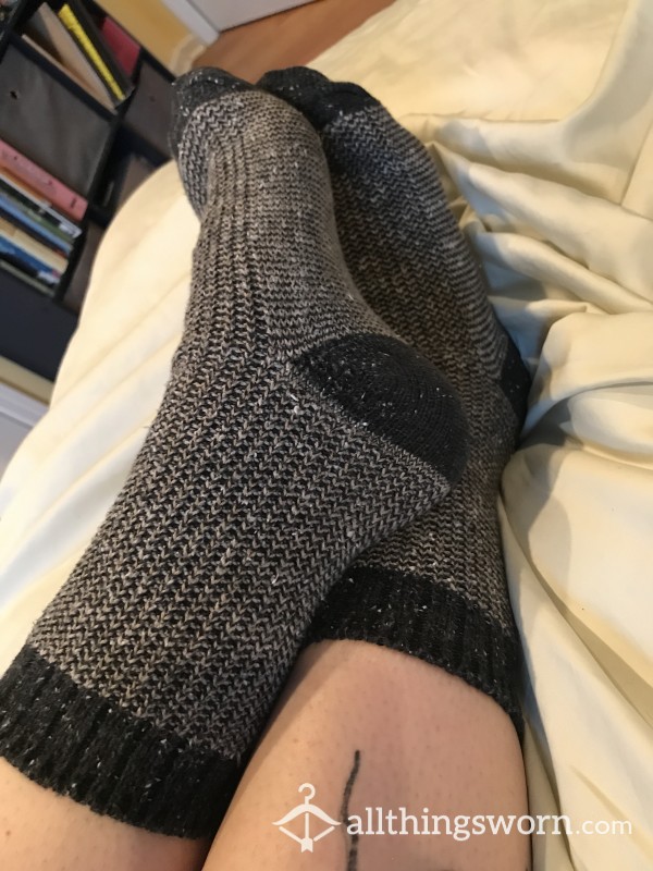 Dark Grey Knit Socks