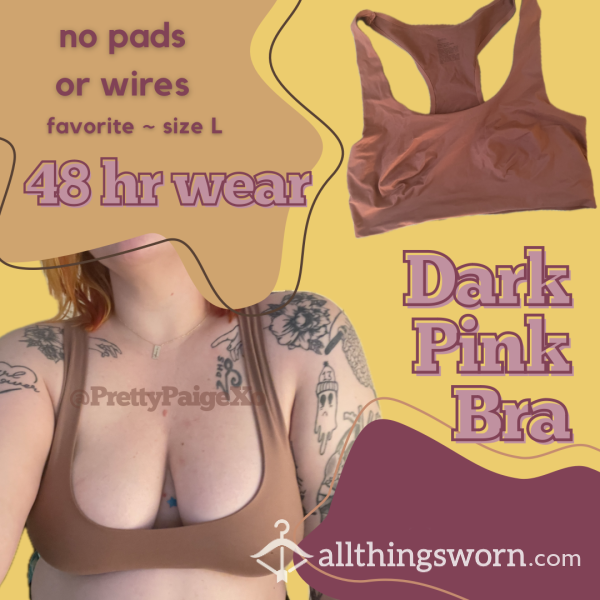 Well-worn & Favorite OLD Bra !! ❤️ NO Wires/padding 🫶🏼 Size Large, 48hr Wear 🩷