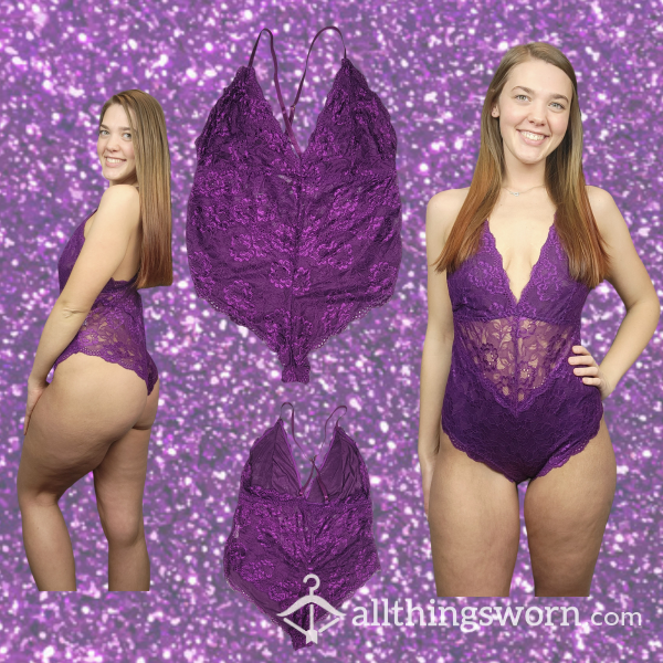 Dark Purple Lace Bodysuit