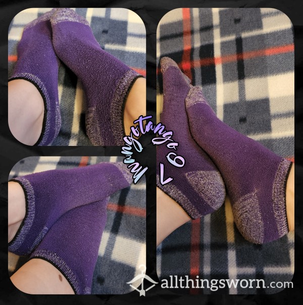 ✨️Dark Purple Socks With Sparkly Toe✨️