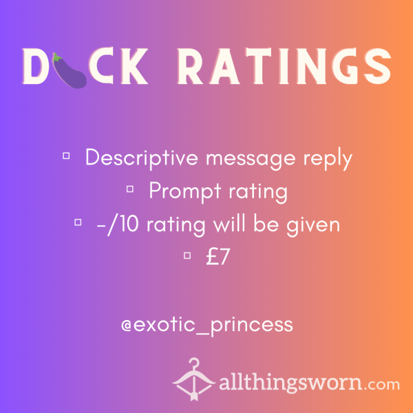 D🍆ck Ratings For You Lovely People