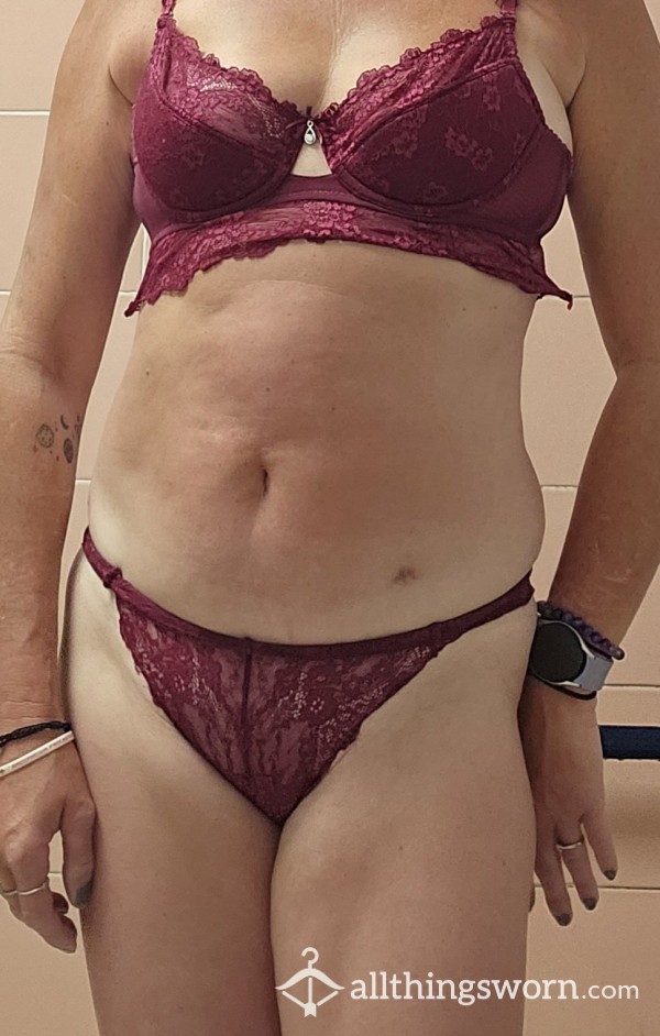 Deep Red Lacy Set