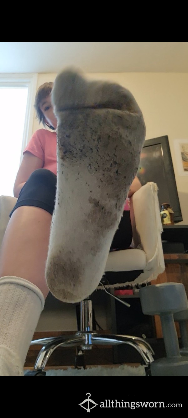 🤍🧦 Degradation/ Humiliation After The Gym, Filthy White Socks.