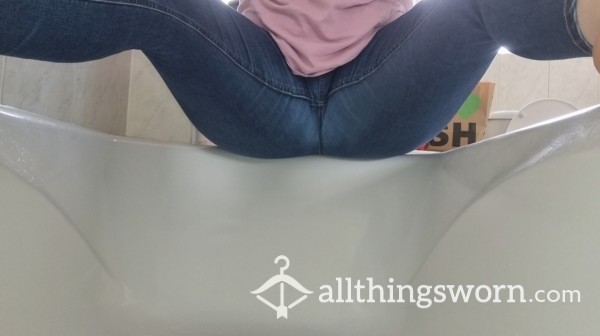 Desperate BBW Pee's Through Blue Skinny Jeans | 1min24s | KC Accepted | £5.00