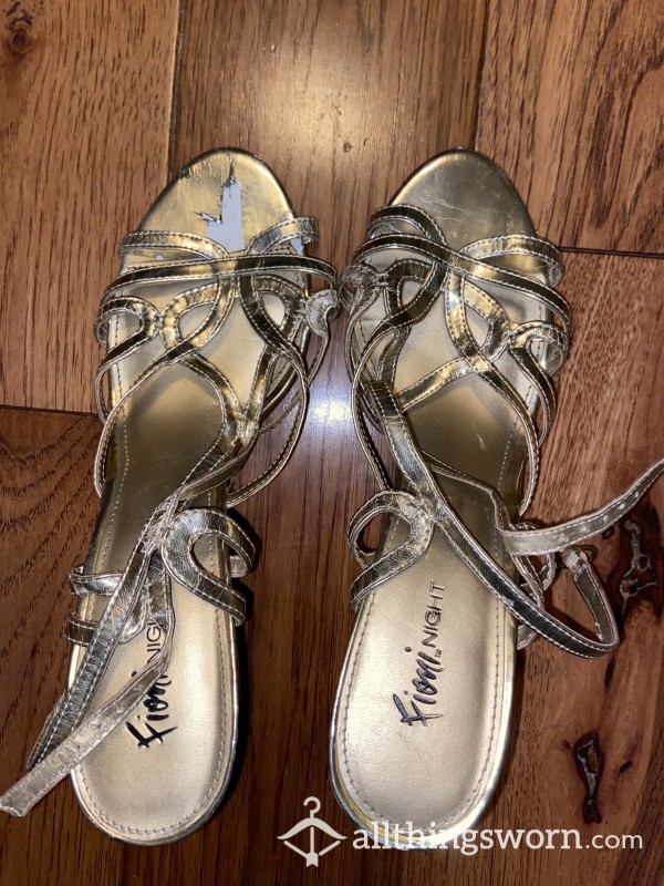 Destroyed Gold Heels From Senior Prom!