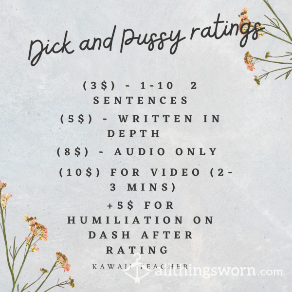 Dick And Pussy Ratings