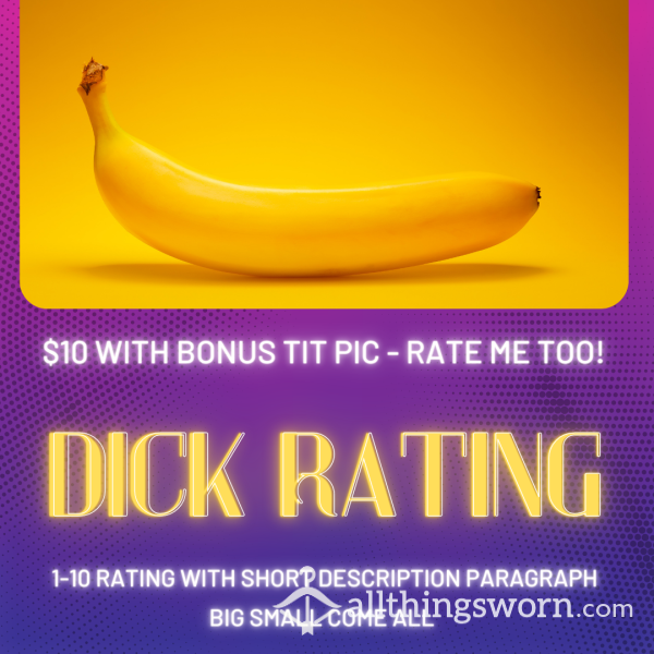 🍆 Dick Rating! Bonus Tit Pic So You Can Rate Me Too! Show Me Yours, I Show You Mine 💜