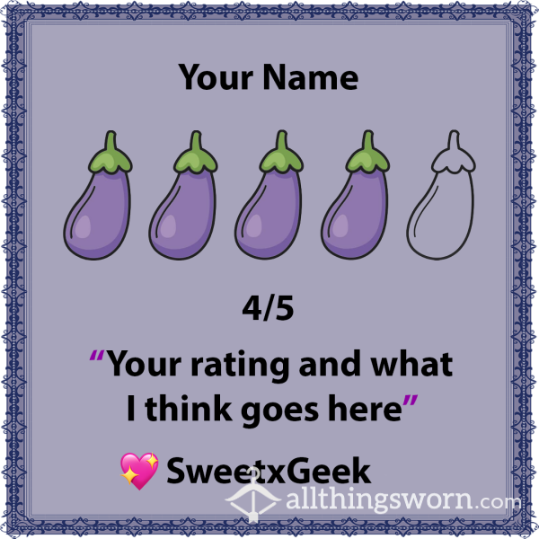 Dick Rating Certificate – 0-5 Stars With Review