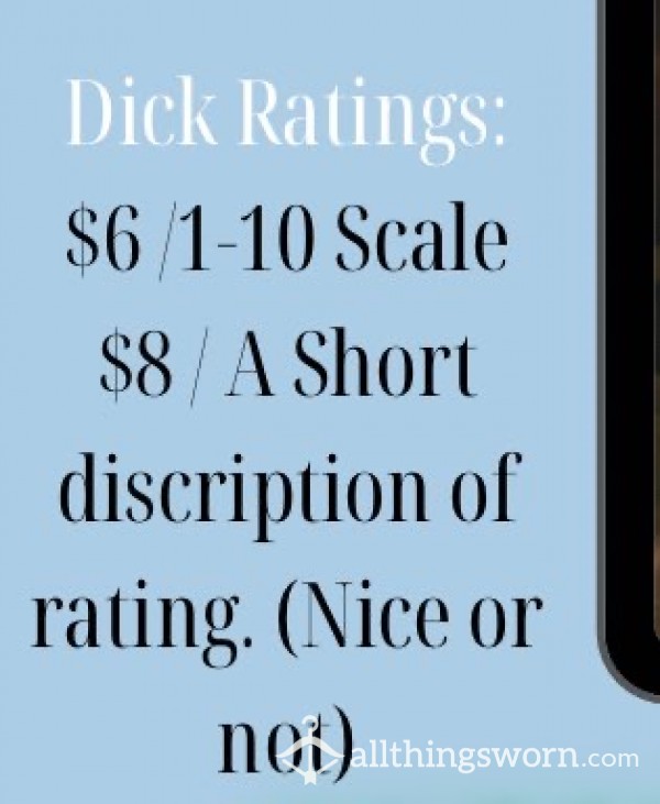 Dick Ratings From A Ebony Goddess‼️