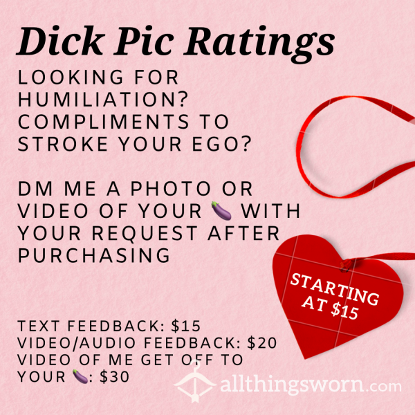 Dick Ratings 🍆 Starting At $15