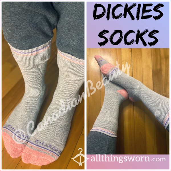 Girly Dickie’s Grey, Purple & Pink Tall Crew Socks