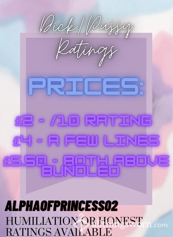 Dick/Pussy Rating😈‼️