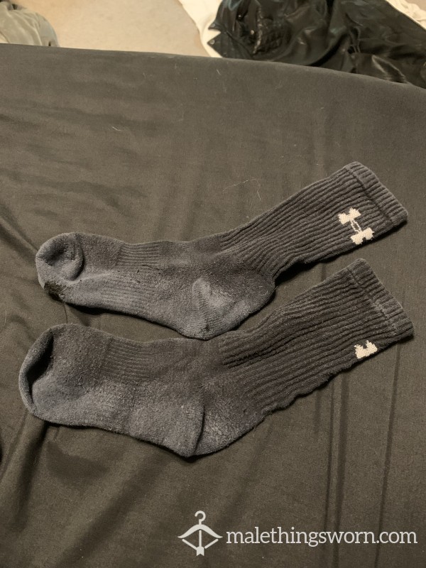 Dingy Thinned Out Black Athletic Socks