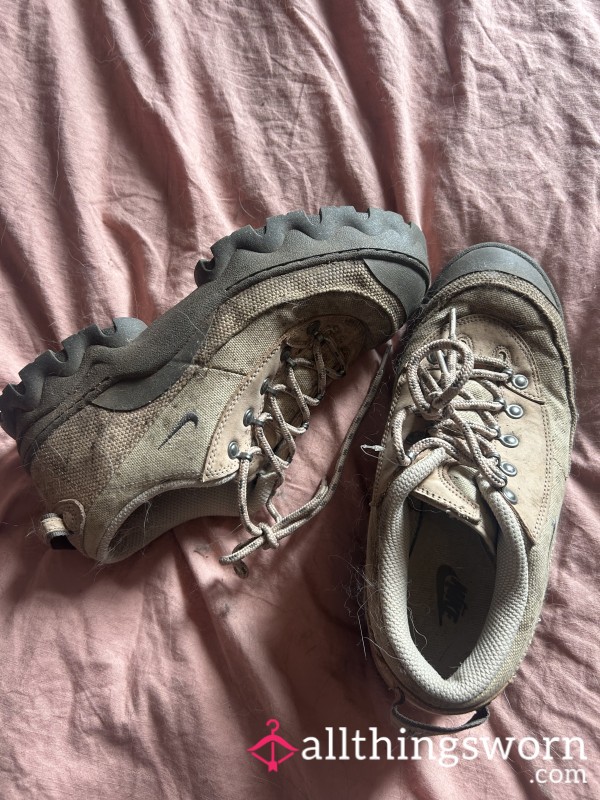 Dirty And Well-worn Nike Hiking Boots