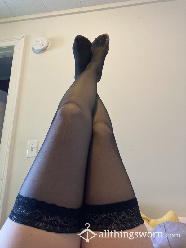 Dirty And Worn Out Thigh High Nylons