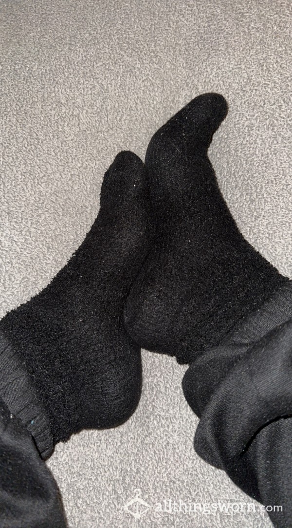 Dirty Black Fluffy Socks