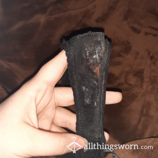 Dirty Black Lace Thong
