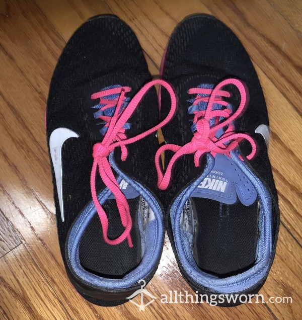 Dirty, Black Pink And Blue Well Worn Nike
