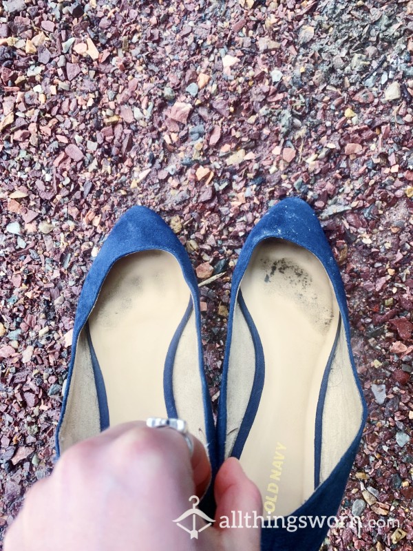 Dirty Blue Pointed Flats