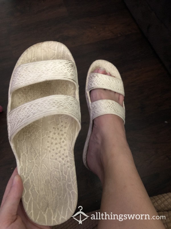 DIRTY Cream Colored Sandals