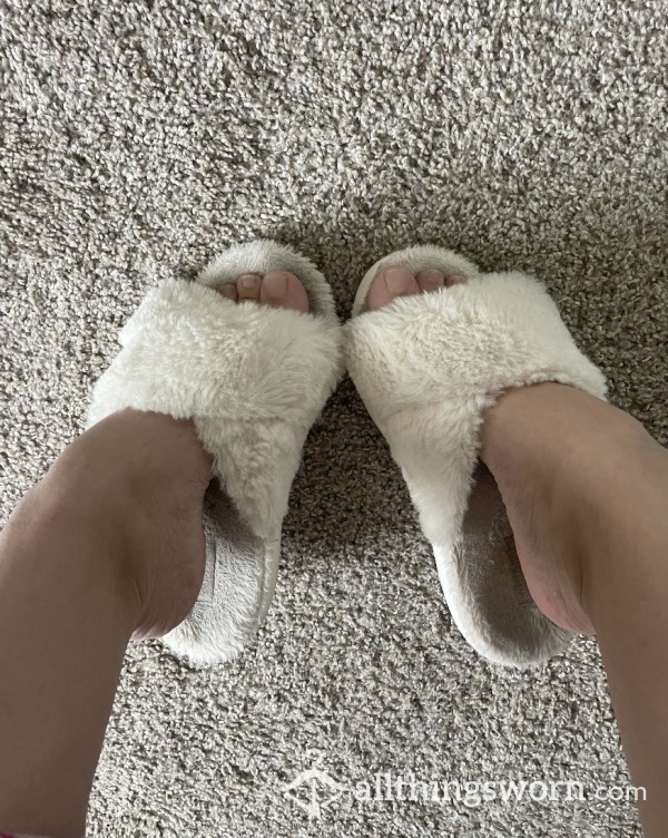 Dirty Dirty White Slippers