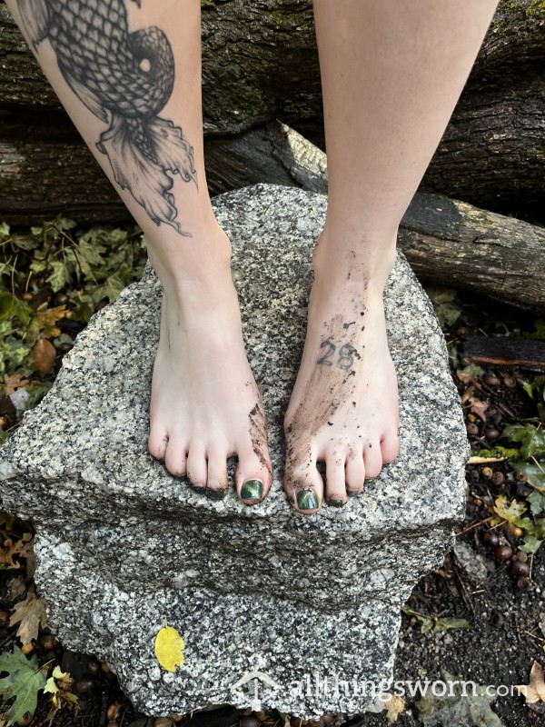 Dirty Feet Playing In The Woods