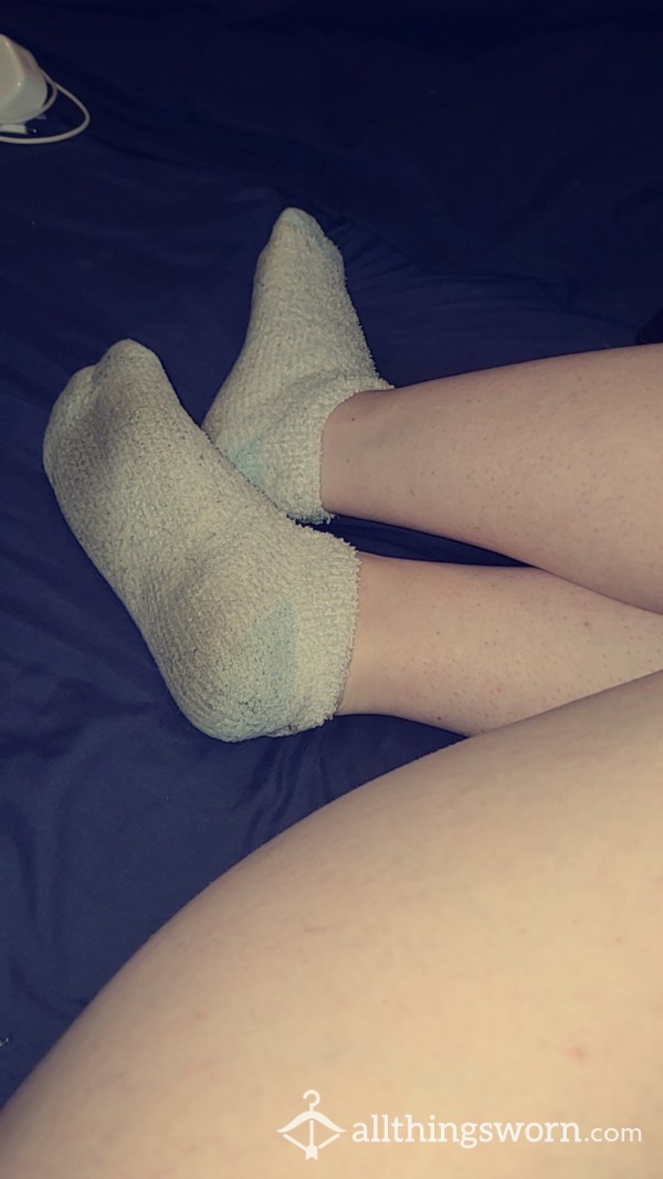 Dirty Fluffy Ankle Socks From 18 Hour Shift😈