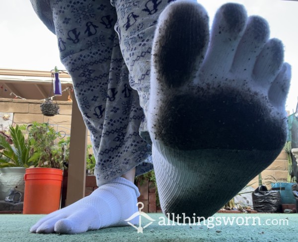 Dirty Foot Print Toe Socks/ My Foot Print/ Size 10 Feet