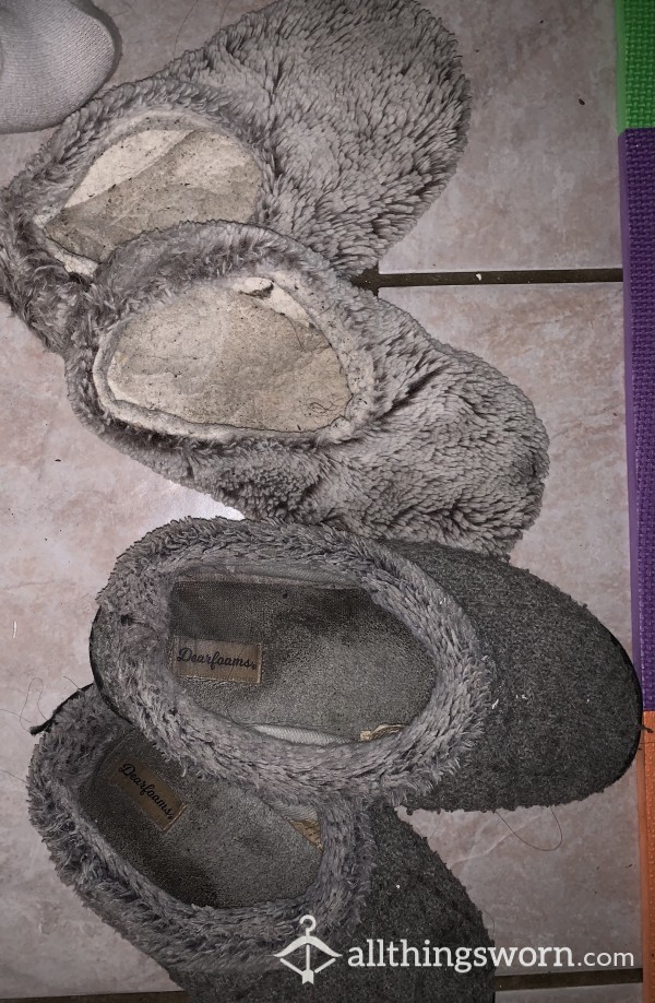 Dirty Gray Slippers