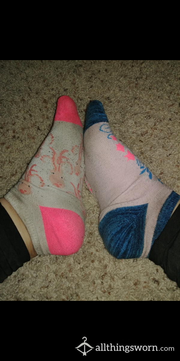 Dirty Mismatched Hiking Socks