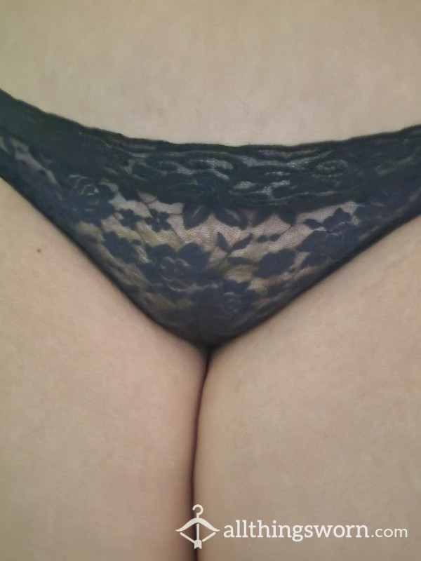 Dirty Navy Blue Lace Panties