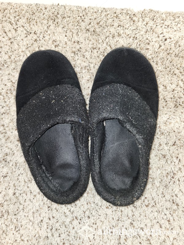 Dirty Old Black Slippers