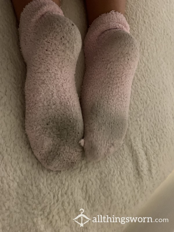 Dirty Pink Fuzzy Socks