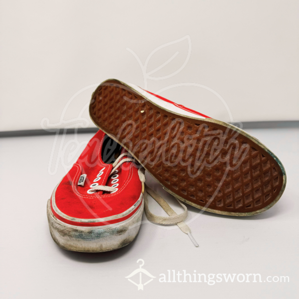 Dirty Red Classic Vans | US Size 8