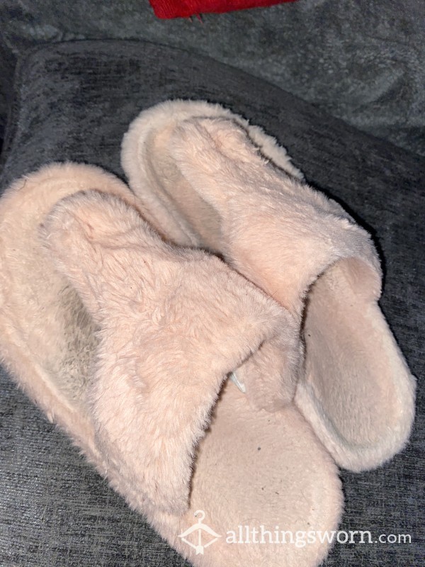 Dirty Smelly Open Toe Pink Slippers