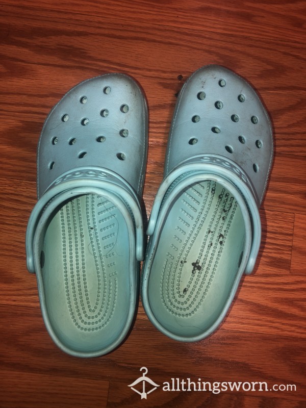 Dirty Stinky Blue Crocs