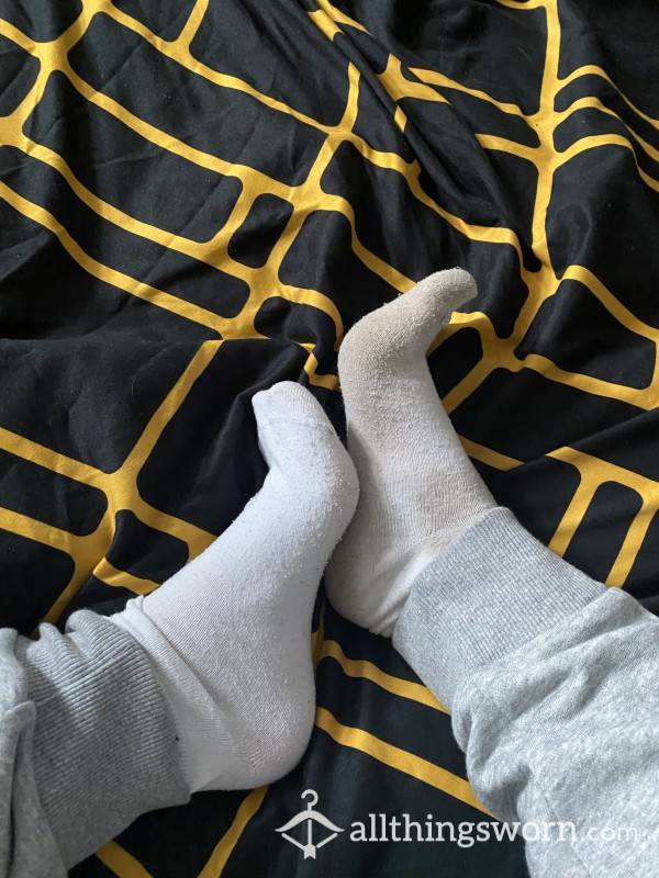 Dirty Sweaty White Ankle Socks 🧦 😍