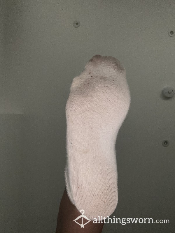 Dirty Sweaty White Ankle Socks