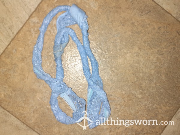 Dirty Thong 24 Hour Wear* Perkiwinkle* Lace* High Cheeki*straight From Dirty Clothes*🤩