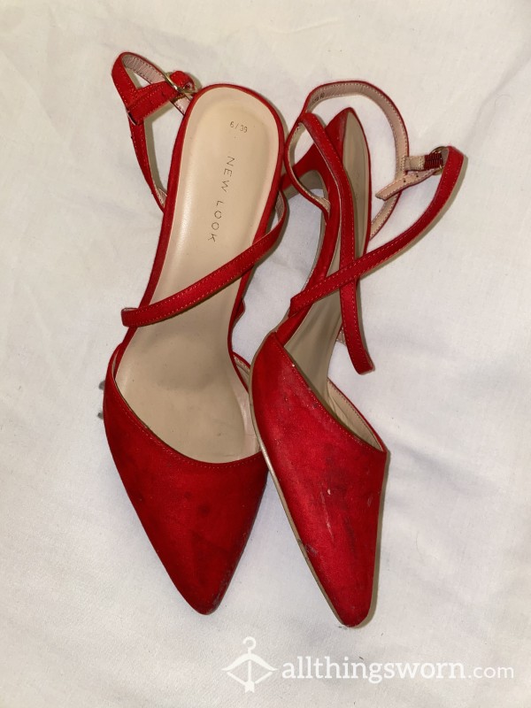 Dirty Well Used Red High Heels Straps