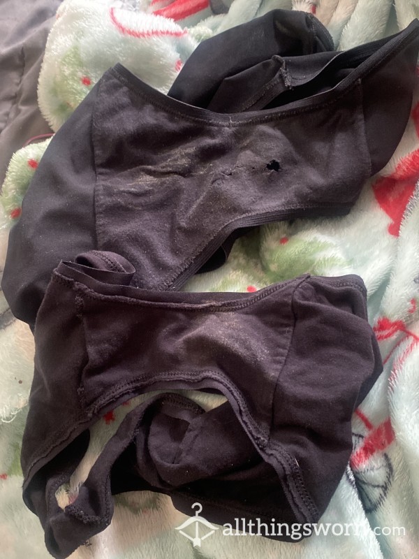 Dirty Well-worn Black Panties