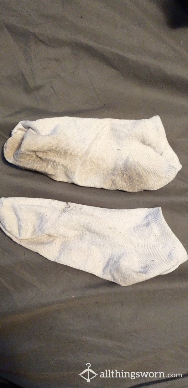 Dirty White Ankle Socks, Thin
